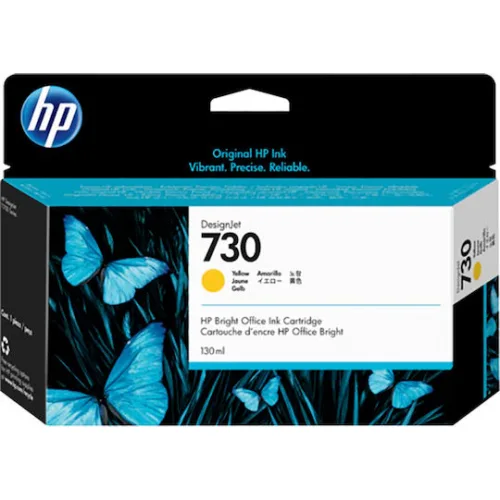 HP 730 Γνήσιο Μελάνι Εκτυπωτή InkJet Κίτρινο (P2V70A)