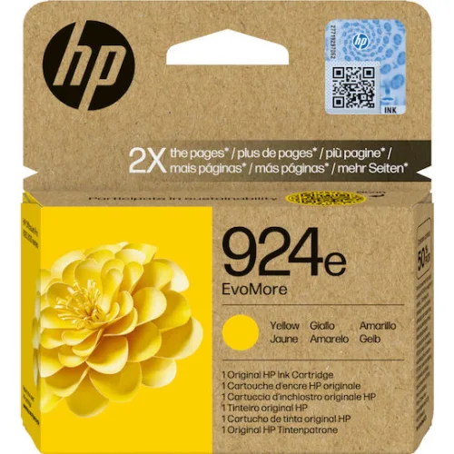 HP 924e EvoMore Γνήσιο Μελάνι Εκτυπωτή InkJet Κίτρινο (4K0U9NE)