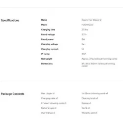 Xiaomi Mi Hair Clipper 2 Επαναφορτιζόμενη Κουρευτική Μηχανή Γκρι BHR8998EU Xiaomi Mi Hair Clipper 2 Επαναφορτιζόμενη Κουρευτική Μηχανή Γκρι BHR8998EU