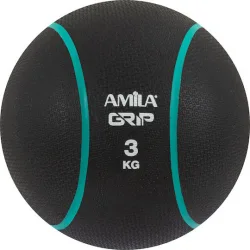 AMILA Μπάλα Medicine 23cm , 3kg σε Μαύρο Χρώμα
