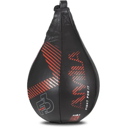 AMILA Δερμάτινος Σάκος Ταχύτητας Γεμάτος με Ύψος 31cm Μαύρος