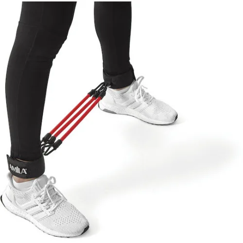 AMILA Σωληνωτά Λάστιχα Γυμναστικής Σετ 3τμχ Κόκκινα