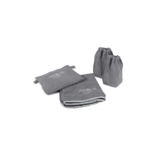 AMILA Reformer Towel Pro Πετσέτα Γυμναστηρίου με Θήκη Μεταφοράς Γκρι 58x70cm