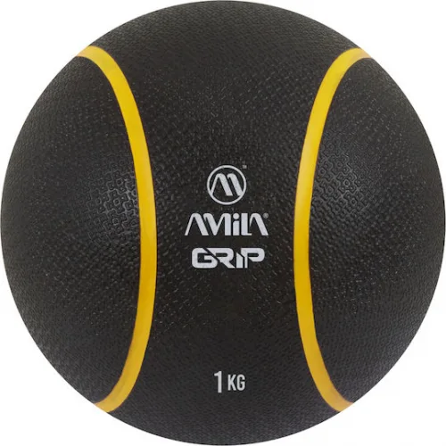 AMILA Μπάλα Medicine 19cm , 1kg σε Μαύρο Χρώμα