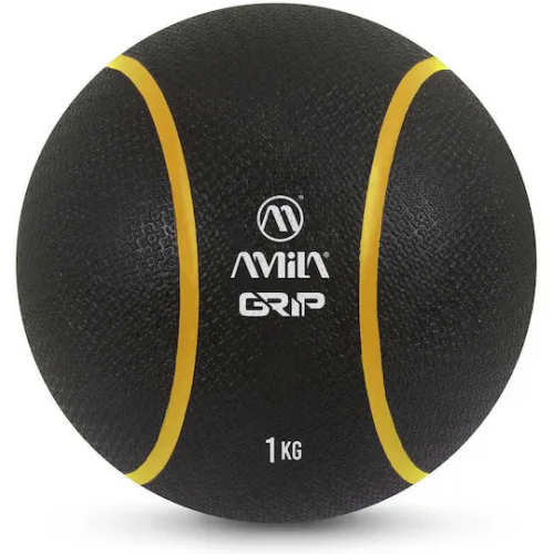 AMILA Μπάλα Medicine 19cm , 1kg σε Μαύρο Χρώμα