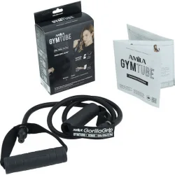 AMILA Gorilla Grip Λάστιχο Γυμναστικής Σωληνωτό Σκληρό με Λαβές Μαύρο