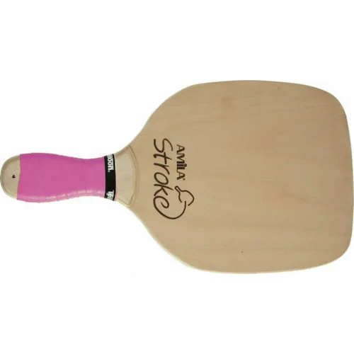 AMILA Stroke Ρακέτα Παραλίας Μπεζ 400gr με Ροζ Ίσια Λαβή AMILA Stroke Ρακέτα Παραλίας Μπεζ 400gr με Ροζ Ίσια Λαβή