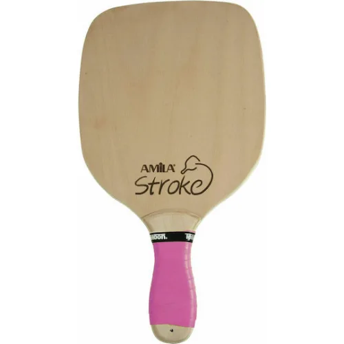 AMILA Stroke Ρακέτα Παραλίας Μπεζ 400gr με Ροζ Ίσια Λαβή AMILA Stroke Ρακέτα Παραλίας Μπεζ 400gr με Ροζ Ίσια Λαβή