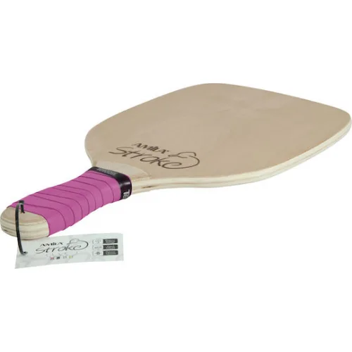 AMILA Stroke Ρακέτα Παραλίας Μπεζ 400gr με Ροζ Ίσια Λαβή AMILA Stroke Ρακέτα Παραλίας Μπεζ 400gr με Ροζ Ίσια Λαβή
