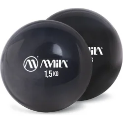 AMILA Μπάλες Ενδυνάμωσης Χεριού 1.5kg 2τμχ σε Μαύρο Χρώμα