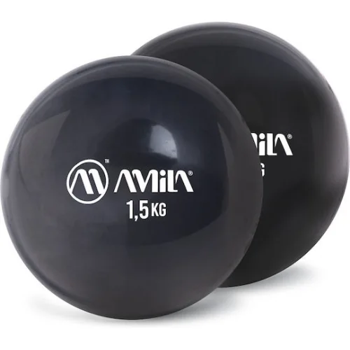 AMILA Μπάλες Ενδυνάμωσης Χεριού 1.5kg 2τμχ σε Μαύρο Χρώμα