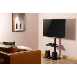 Brateck FS32-46 Βάση Τηλεόρασης Δαπέδου έως 75" και 40kg Ασημί