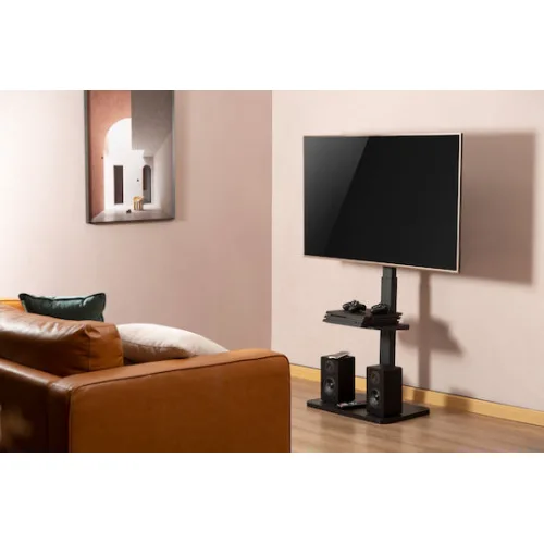 Brateck FS32-46 Βάση Τηλεόρασης Δαπέδου έως 75" και 40kg Ασημί