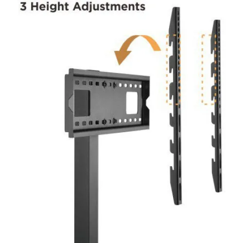 Brateck FS32-46 Βάση Τηλεόρασης Δαπέδου έως 75" και 40kg Ασημί