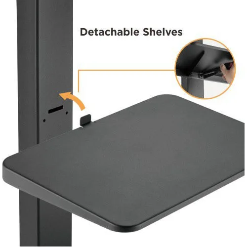 Brateck FS32-46 Βάση Τηλεόρασης Δαπέδου έως 75" και 40kg Ασημί