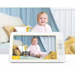 Powertech Ασύρματη Ενδοεπικοινωνία Μωρού με Κάμερα & Οθόνη 7" , Αμφίδρομη Επικοινωνία & Νανουρίσματα