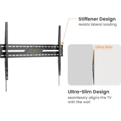 Powertech PT-1369 Βάση Τηλεόρασης Τοίχου έως 100" και 75kg Ασημί Powertech PT-1369 Βάση Τηλεόρασης Τοίχου έως 100" και 75kg Ασημί