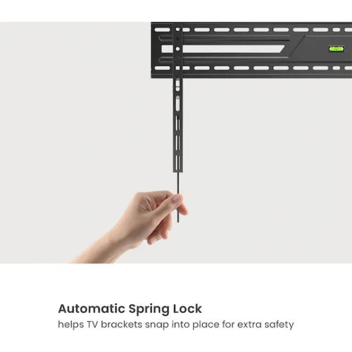Powertech PT-1369 Βάση Τηλεόρασης Τοίχου έως 100" και 75kg Ασημί
