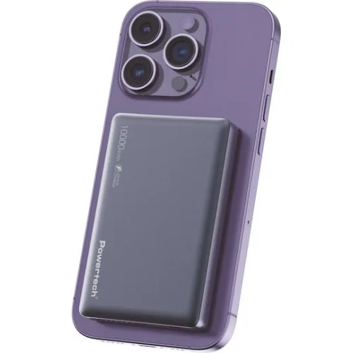 Powertech PT-1377 MagSafe Power Bank 10000mAh 20W Γκρι Powertech PT-1377 MagSafe Power Bank 10000mAh 20W Γκρι