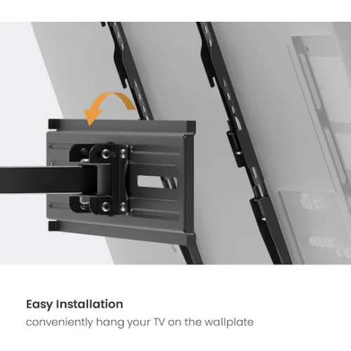 Powertech PT-1388 Βάση Τηλεόρασης Τοίχου με Βραχίονα έως 65" και 35kg Ασημί