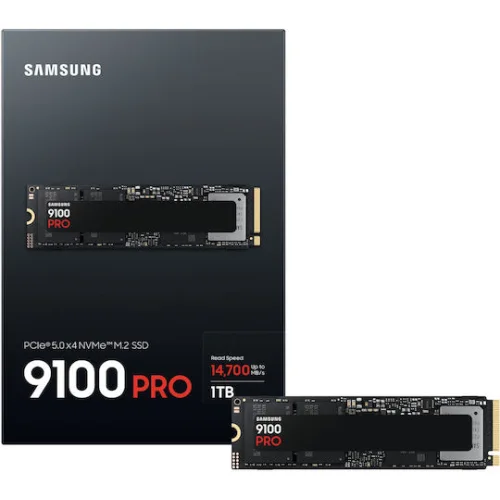 SAMSUNG SSD M.2 NVMe PCI-E GEN5 1TB MZ-VAP1T0BW SERIES 9100 PRO, M.2 2280, NVMe PCI-E GEN5x4, READ 14700MB/s, WRITE 13300MB/s, 5YW.
