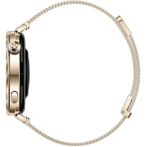 Huawei Watch GT 5 41mm Αδιάβροχο με Παλμογράφο (Gold Milanese Strap)