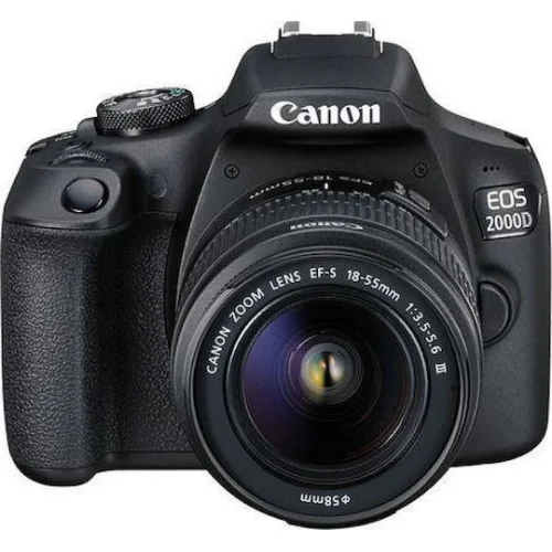 Canon DSLR Φωτογραφική Μηχανή EOS 2000D Crop Frame Kit (EF-S 18-55mm F3.5-5.6 SEE) Black