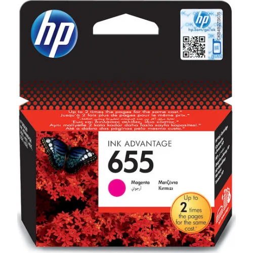 HP 655 Γνήσιο Μελάνι Εκτυπωτή InkJet Ματζέντα (CZ111AE)