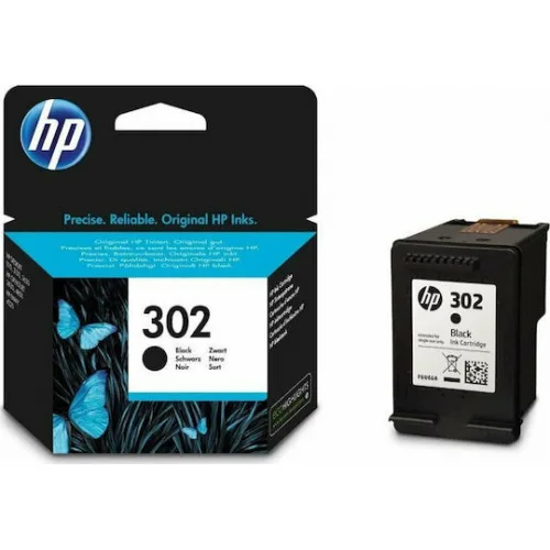 HP 302 Γνήσιο Μελάνι Εκτυπωτή InkJet Μαύρο (F6U66AE)