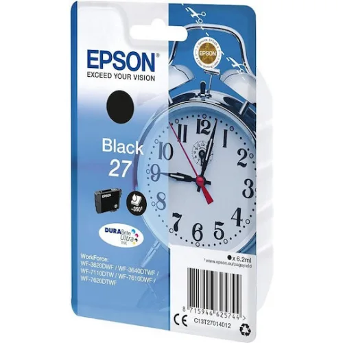 Epson 27 Γνήσιο Μελάνι Εκτυπωτή InkJet Μαύρο (C13T27014010 C13T27014012)