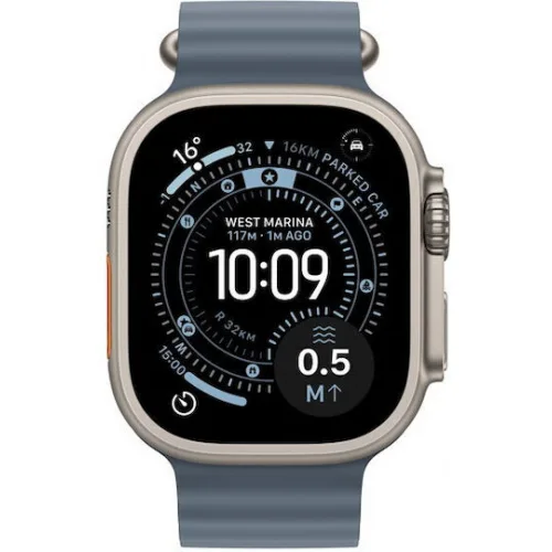 Apple Watch Ultra 3 Titanium 49mm Αδιάβροχο με eSIM και Παλμογράφο (Natural Titanium Case with Anchor Blue Ocean Band) Apple Watch Ultra 3 Titanium 49mm Αδιάβροχο με eSIM και Παλμογράφο (Natural Titanium Case with Anchor Blue Ocean Band)