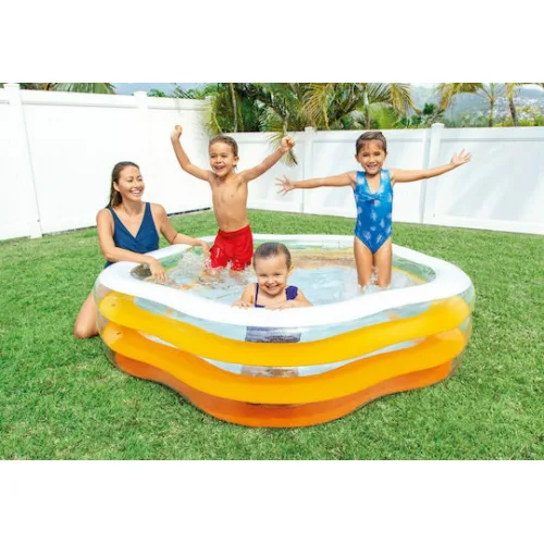 Intex Swim Center Παιδική Πισίνα Φουσκωτή 185x180x53εκ. Πορτοκάλι Intex Swim Center Παιδική Πισίνα Φουσκωτή 185x180x53εκ. Πορτοκάλι