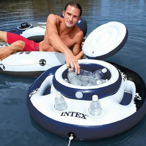 Intex Φουσκωτή Θήκη Ποτού με Χειρολαβές Μπλε 89εκ.