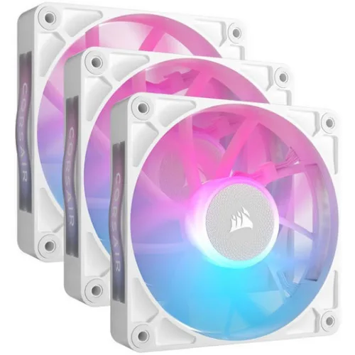 Corsair iCue Link RX120 Case Fan με RGB Φωτισμό και Σύνδεση 4-Pin PWM 3τμχ Λευκό