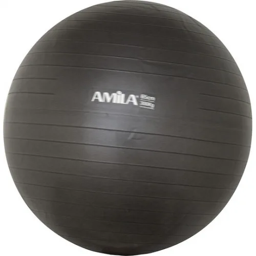 AMILA Μπάλα Pilates 65cm , 1.4kg σε Μαύρο Χρώμα Bulk