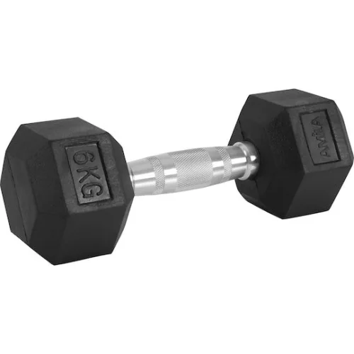 AMILA Βαράκι Εξάγωνο Λαστιχένιο 1 x 6.0kg