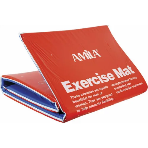 AMILA Στρώμα Γυμναστικής Αναδιπλούμενο Μπλε (180x60x2.5cm)