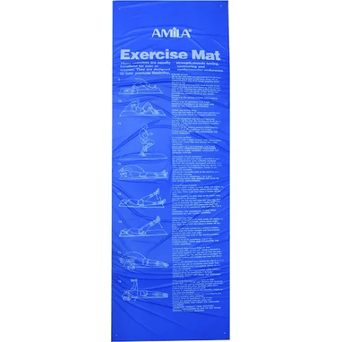 AMILA Στρώμα Γυμναστικής Αναδιπλούμενο Μπλε (180x60x2.5cm)