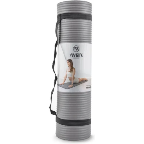 AMILA Στρώμα Γυμναστικής Yoga/Pilates Γκρι (183x63cm)
