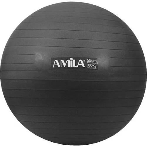 AMILA Μπάλα Pilates 55cm , 1kg σε Μαύρο Χρώμα