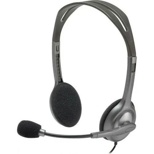 Logitech H110 On Ear Multimedia Ακουστικά με μικροφωνο και σύνδεση 3.5mm Jack σε Γκρι χρώμα