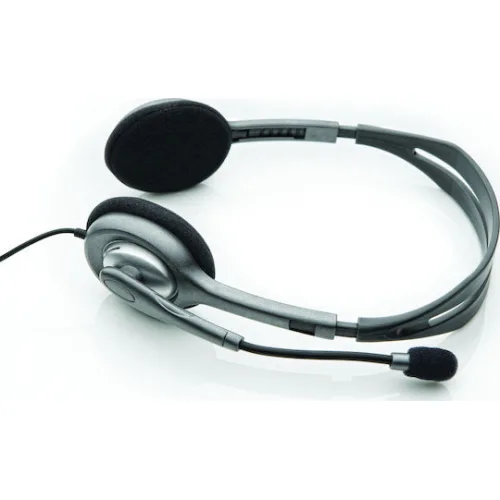 Logitech H110 On Ear Multimedia Ακουστικά με μικροφωνο και σύνδεση 3.5mm Jack σε Γκρι χρώμα