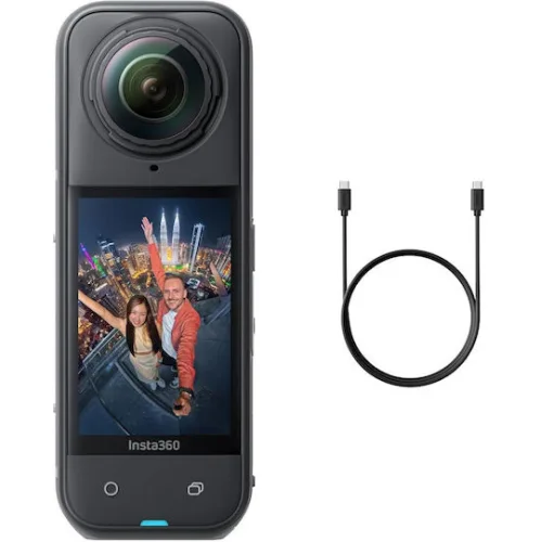 Insta360 x5 Action Camera 8K με Οθόνη και Wi-Fi Μαύρη