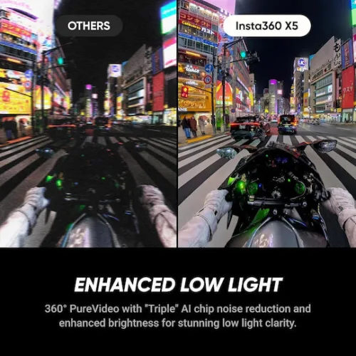 Insta360 x5 Action Camera 8K με Οθόνη και Wi-Fi Μαύρη