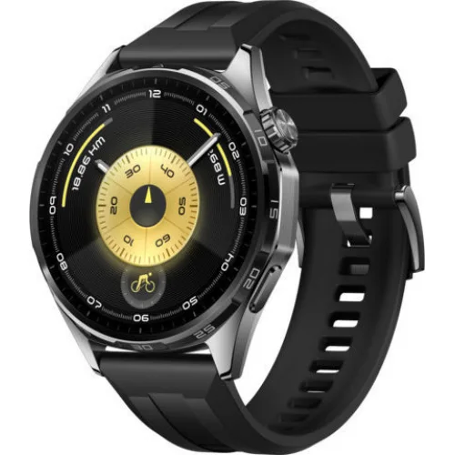 Huawei Watch GT 6 Stainless Steel 46mm Αδιάβροχο με Παλμογράφο (Black)
