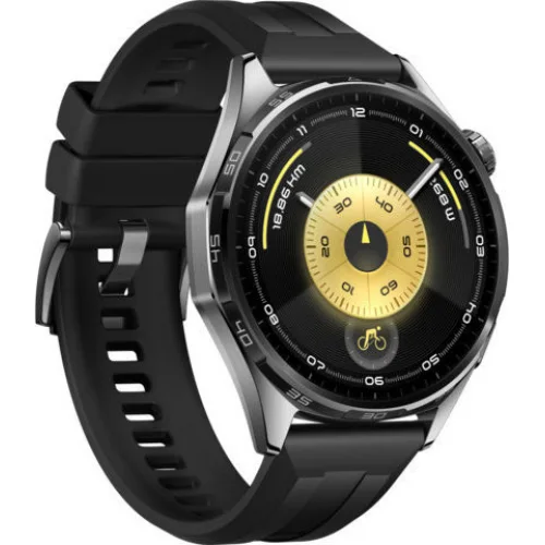 Huawei Watch GT 6 Stainless Steel 46mm Αδιάβροχο με Παλμογράφο (Black)