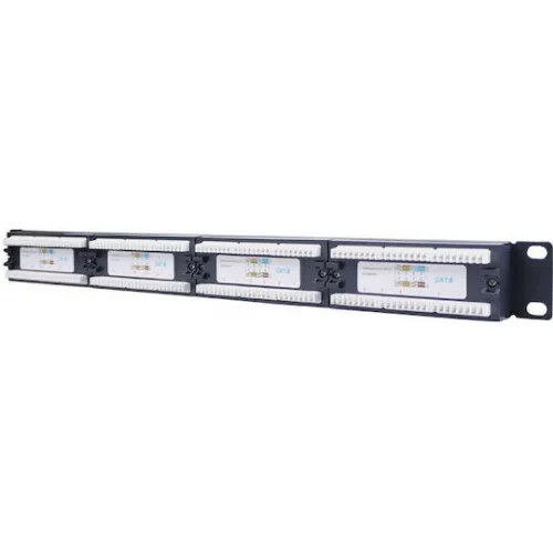 Goobay Patch Panel για Rack 1U 19" 24 Θυρών cat6 Μαύρο