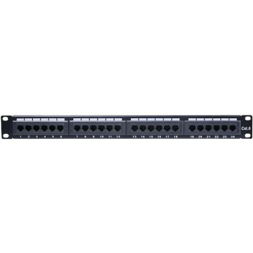 Goobay Patch Panel για Rack 1U 19" 24 Θυρών cat6 Μαύρο