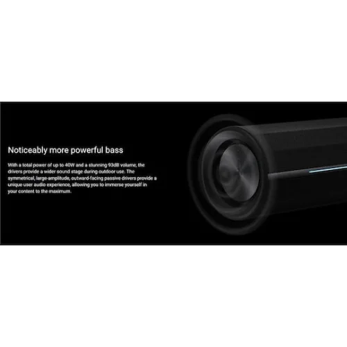 Xiaomi Speaker Αδιάβροχο Ηχείο Bluetooth 40W με Διάρκεια Μπαταρίας έως 5 ώρες Μαύρο
