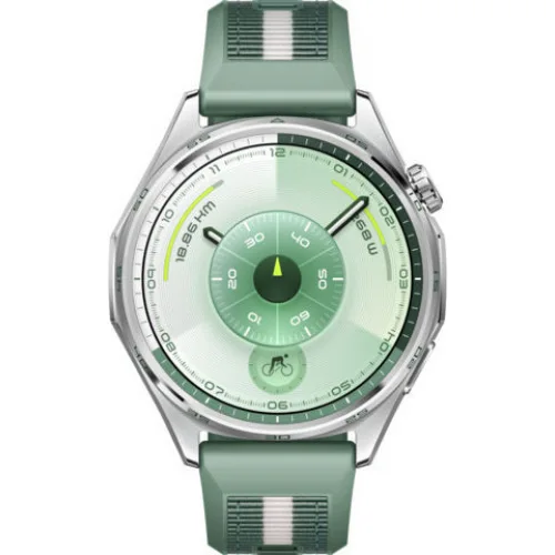 Huawei Watch GT 6 Stainless Steel 41mm Αδιάβροχο με Παλμογράφο (Green Woven)